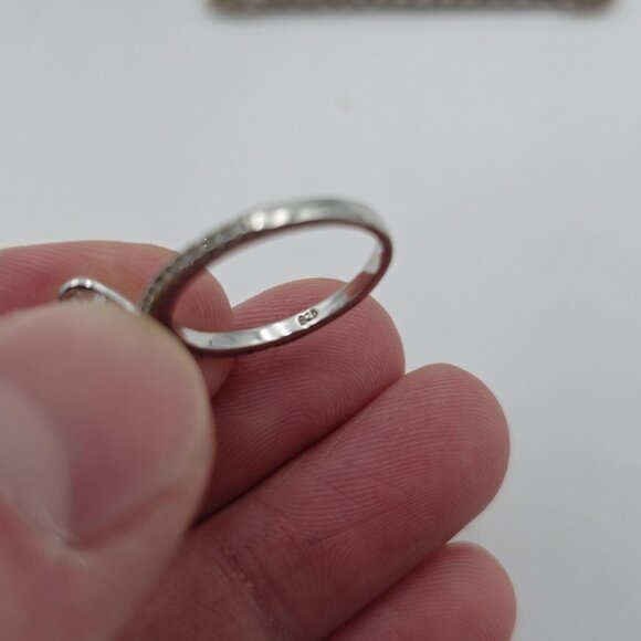 Size 5 Sterling Silver Cute Oval Cubic Zirconia Ring A3598 - Picture 6 of 9